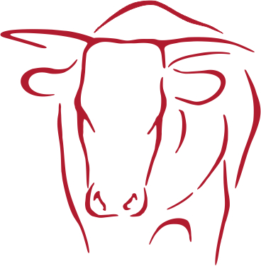 Rotes minimalistisches Stier-Logo