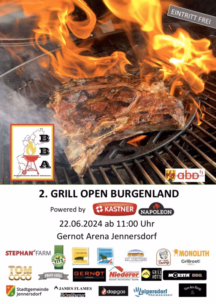 Grillveranstaltung mit Fleisch und Flammen
