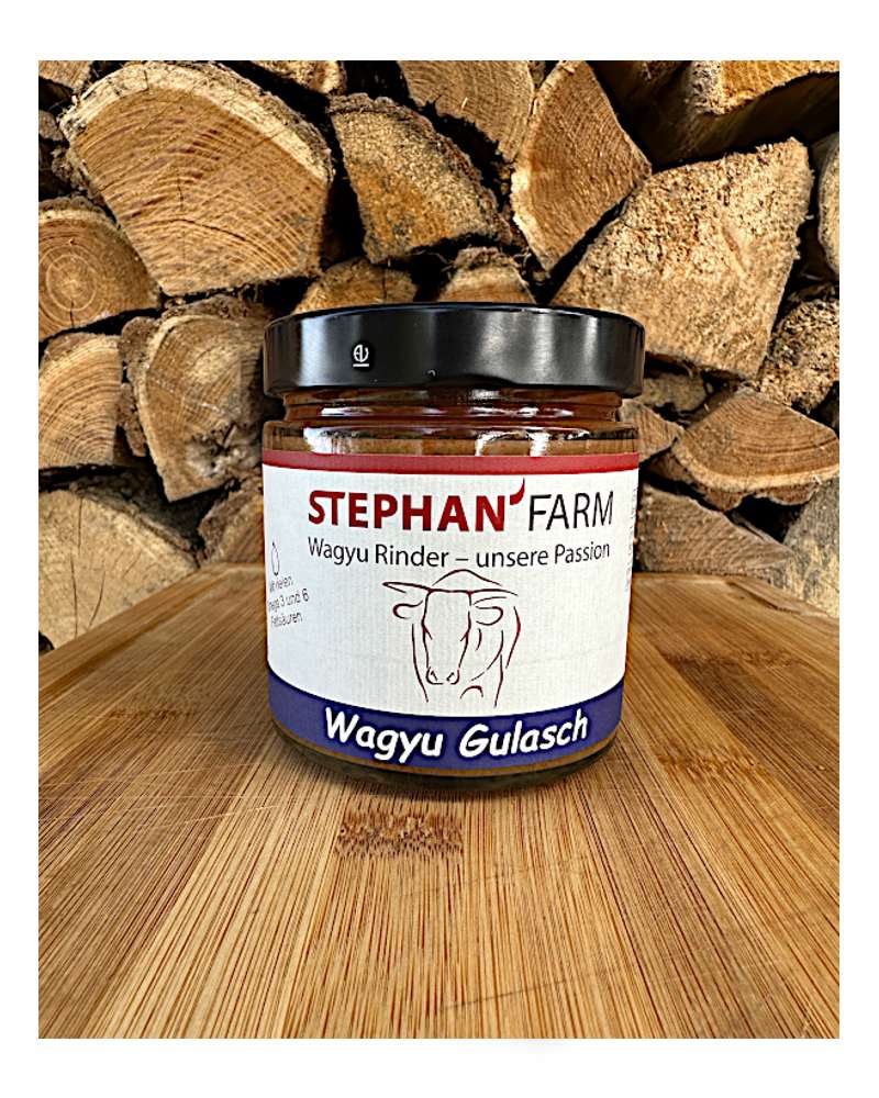 Glas mit Wagyu Gulasch Inhalt