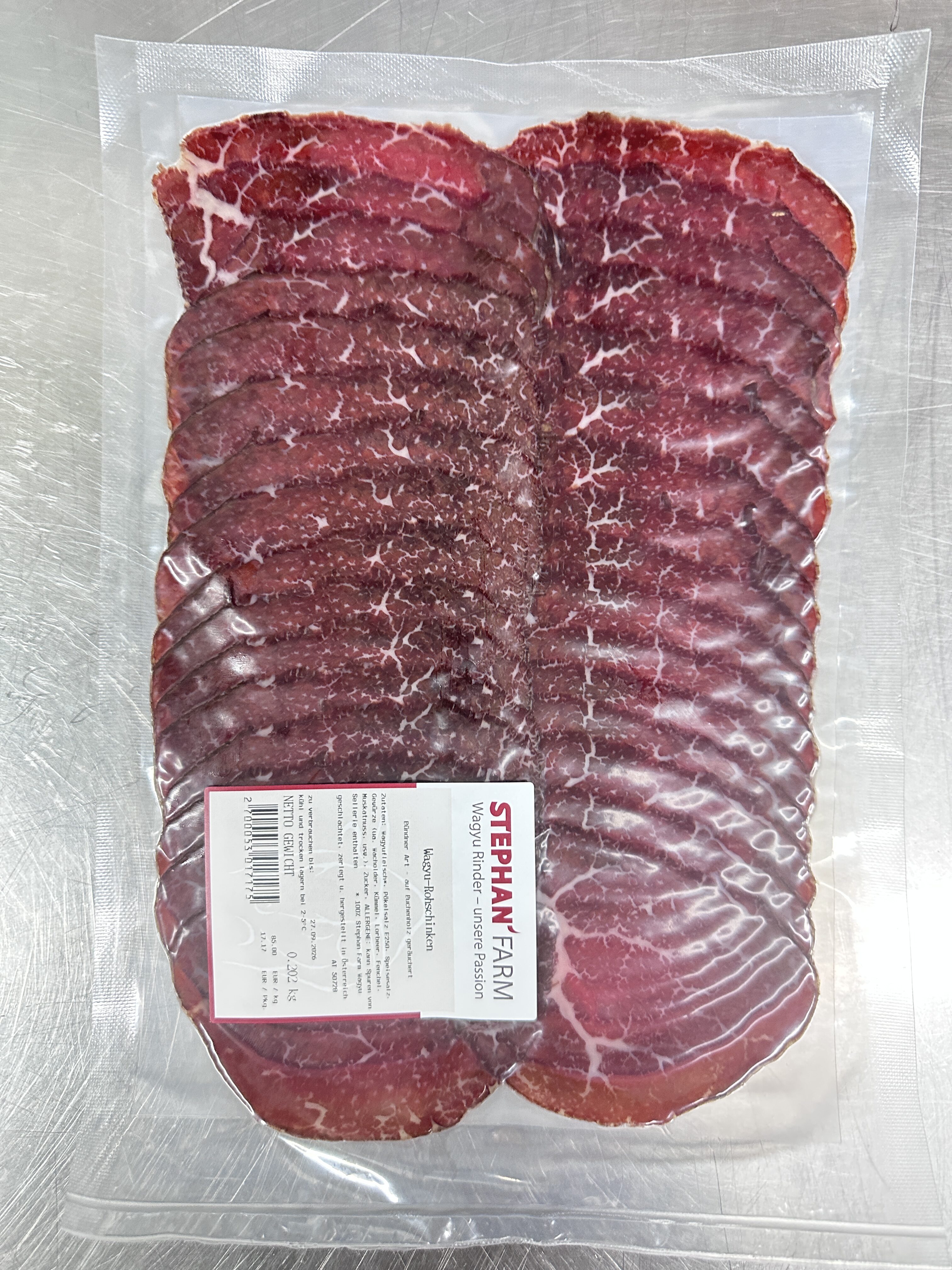 wagyu speck aufgeschnitten
