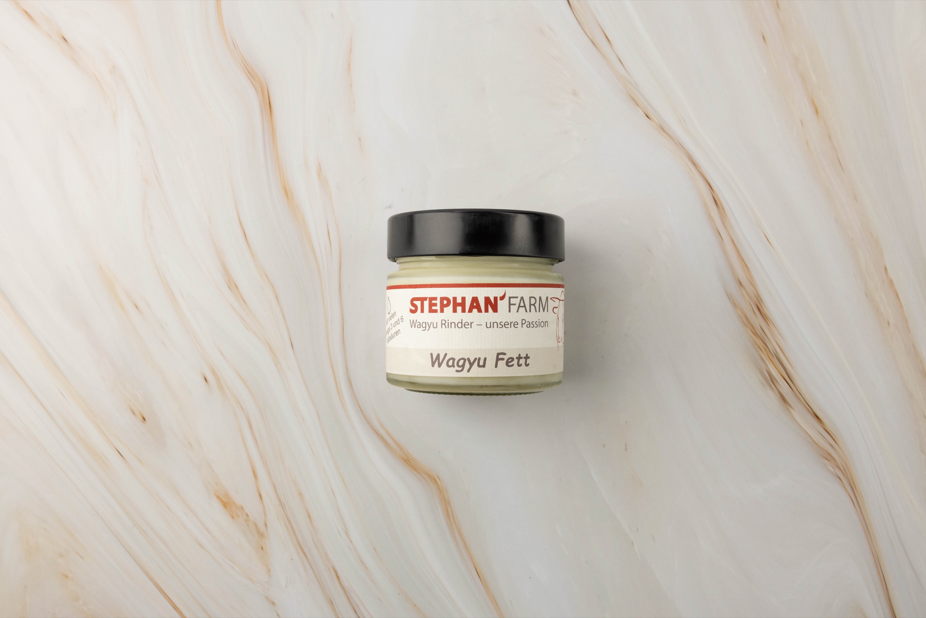 Wagyu Fett in einem Glasbehälter